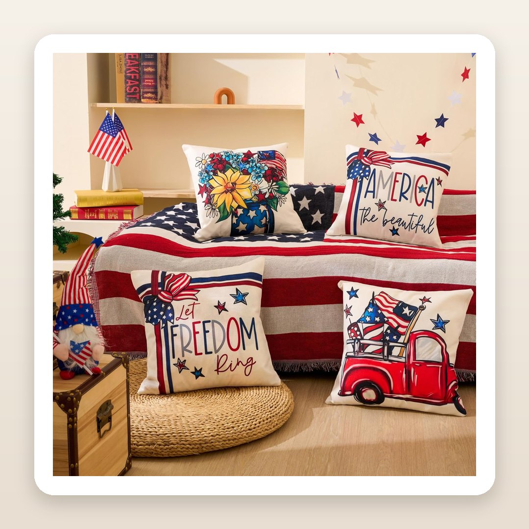 The 4th of July Pillow Covers That Switch a Room to Red, White & Blue in Seconds
