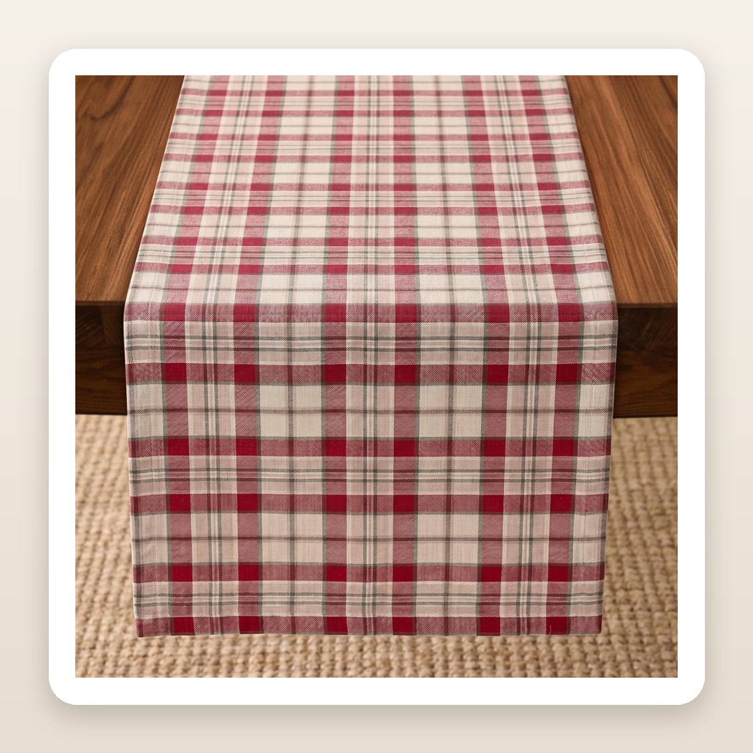 Thanksgiving Table Decor: The Almond Plaid Linen Runner That Carries You From Turkey to Christmas