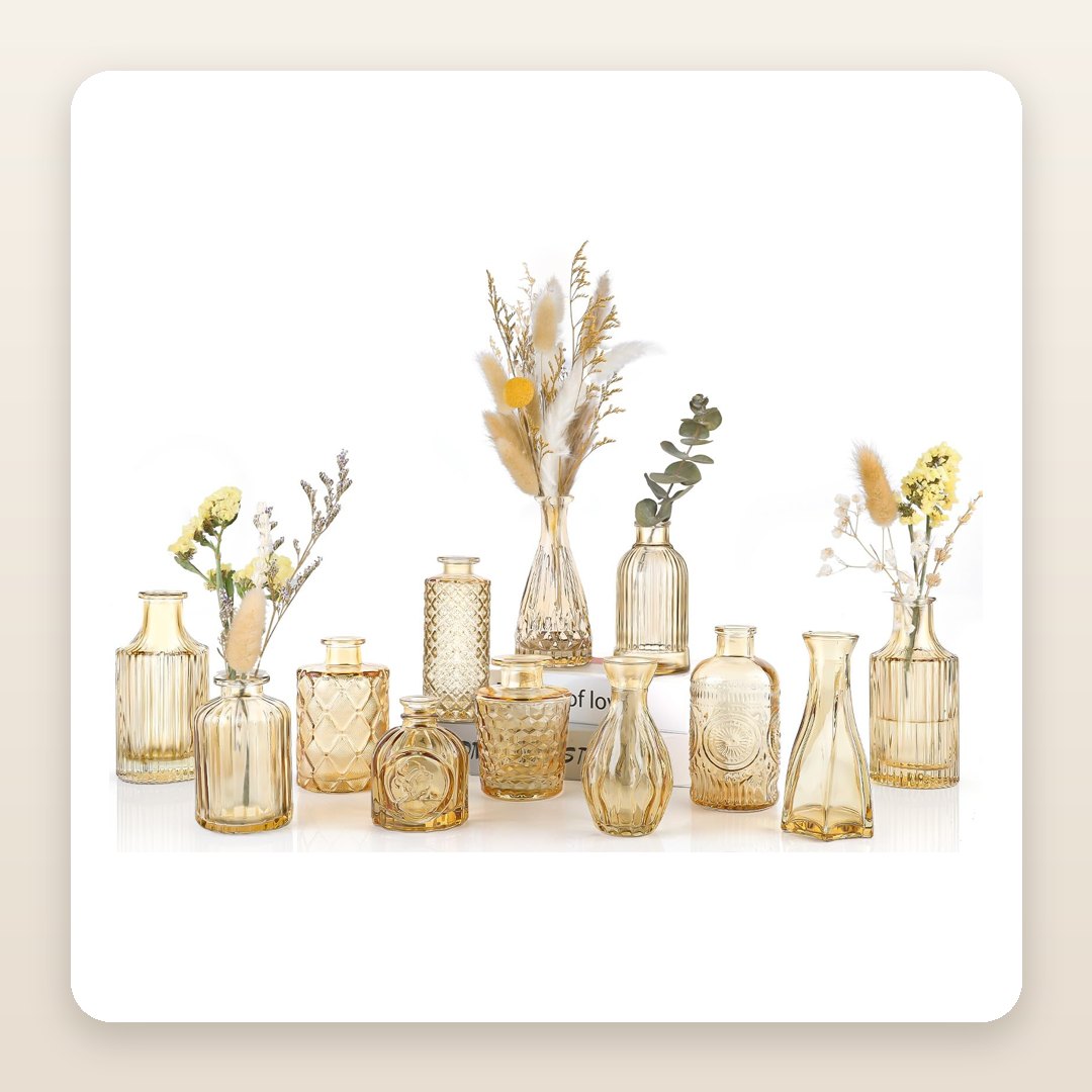 Amber Glass Bud Vases for That Warm, Collected-Over-Time Look