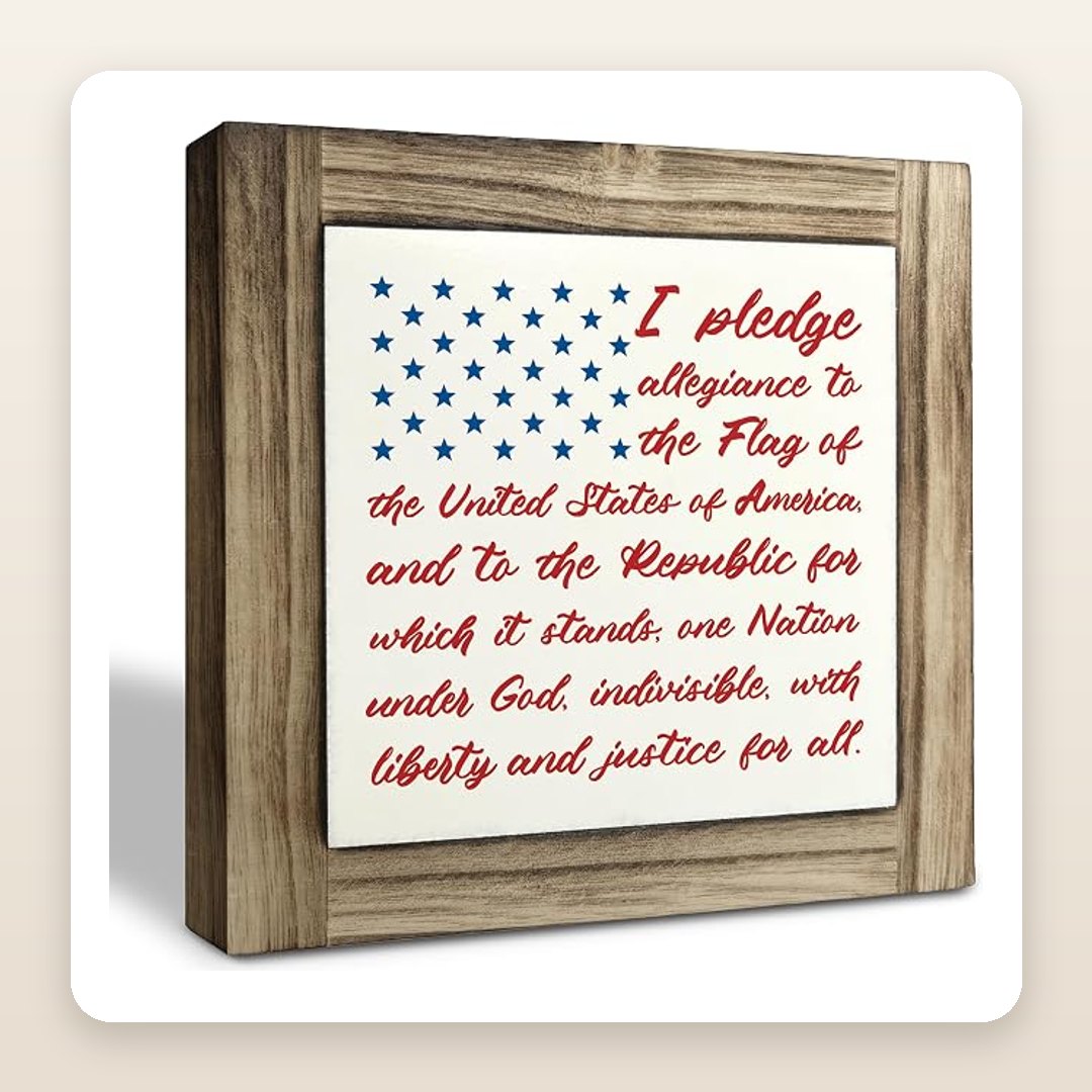 The Pledge of Allegiance Plaque That Anchors a Patriotic Wall