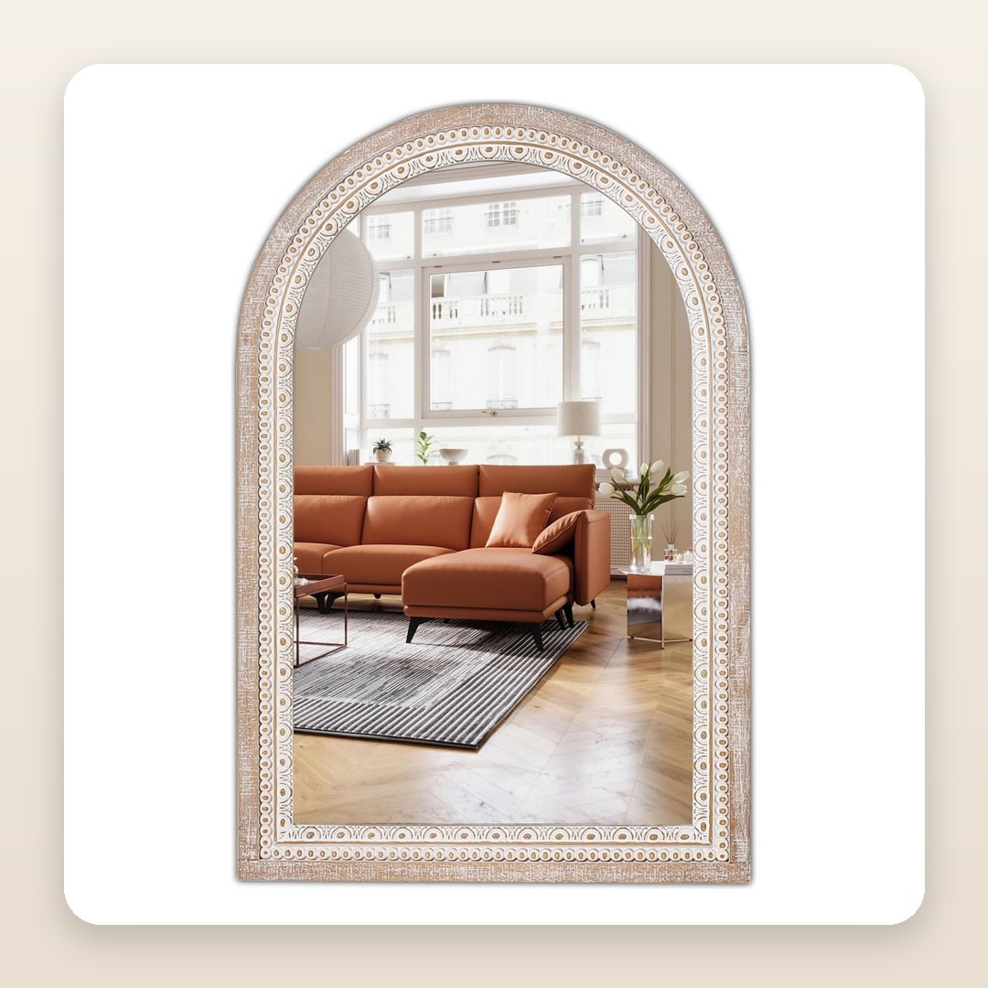Fall Mantle Decor Ideas: The Arched Mirror That Doubles Everything On It