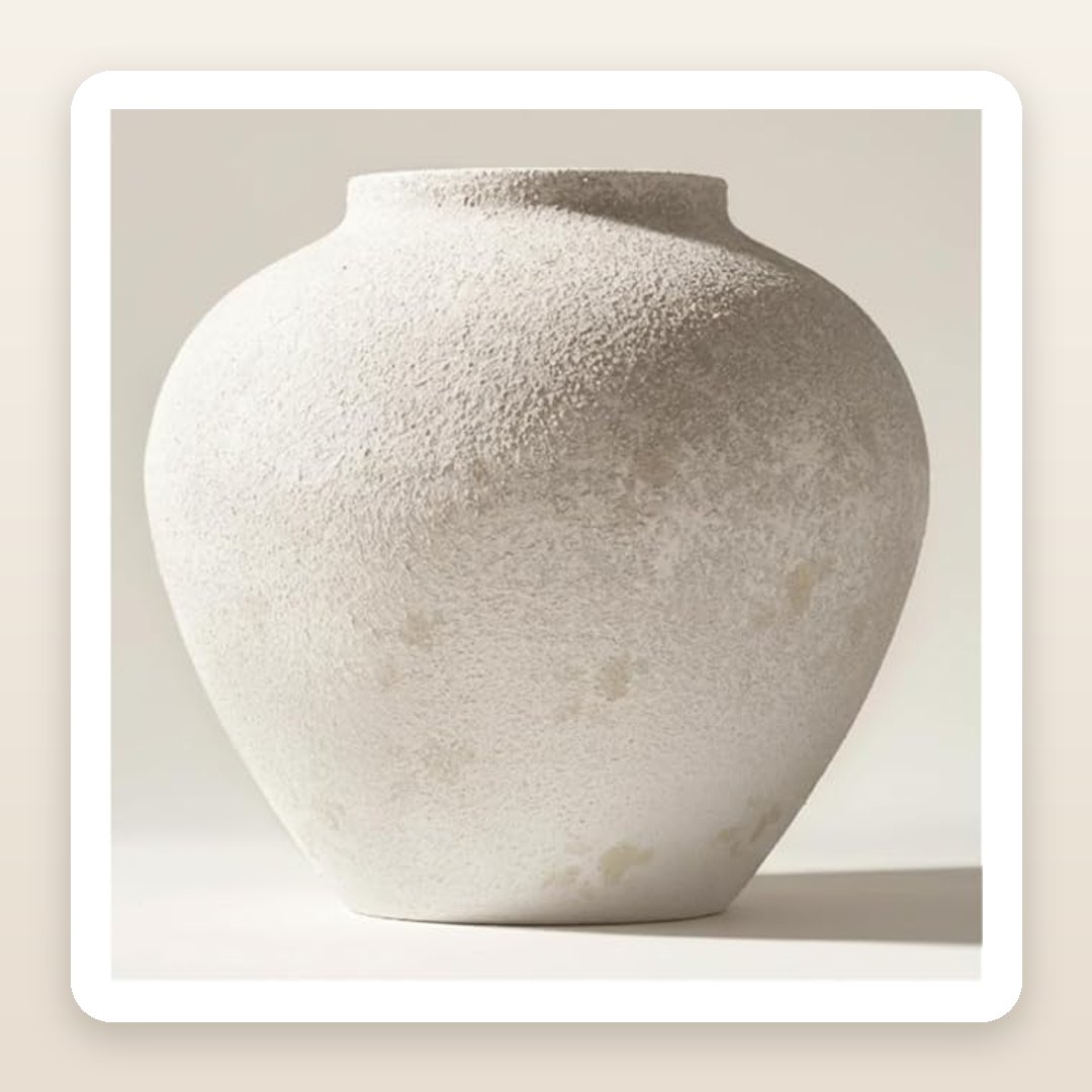 Arina Round Stone-Look Vase 11" | Modern Farmhouse Centerpiece