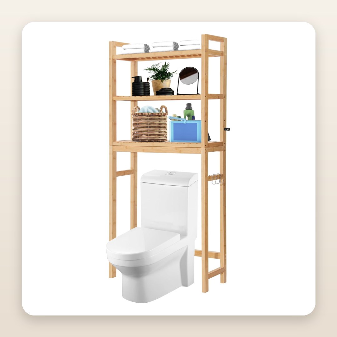 The Bamboo Over-Toilet Shelf Behind All That Bathroom Inspiration