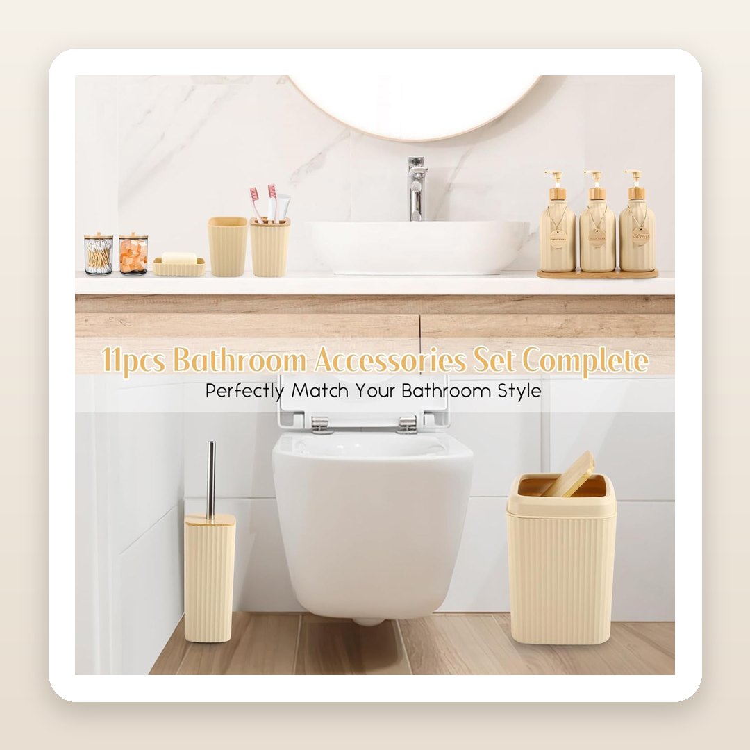 The 17-Piece Beige Set That Turns a Plain Bathroom Into a Warm Earth-Tone Spa