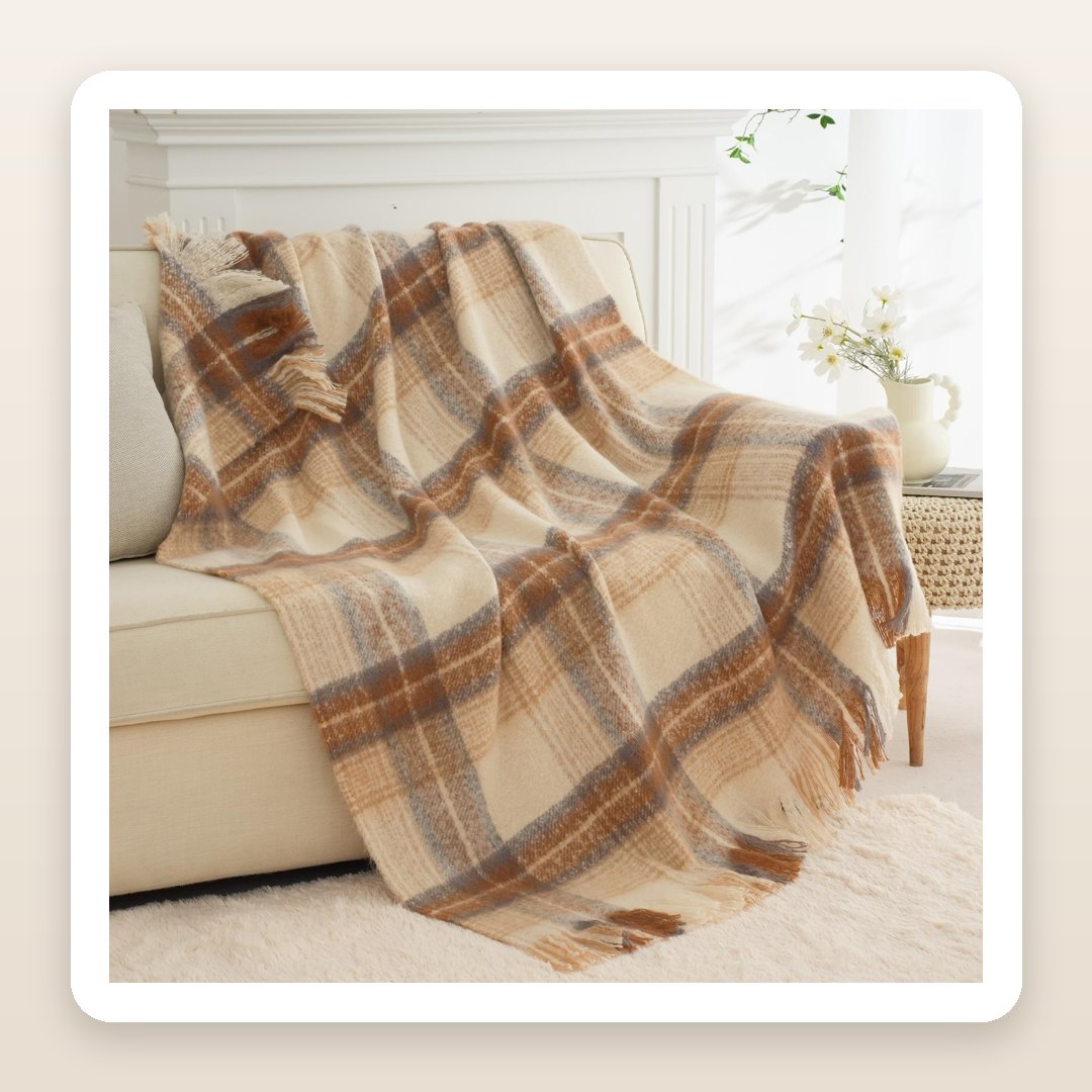 Fall Plaid Without the Wallpaper: The Mohair Tartan Throw That Warms a Whole Bed