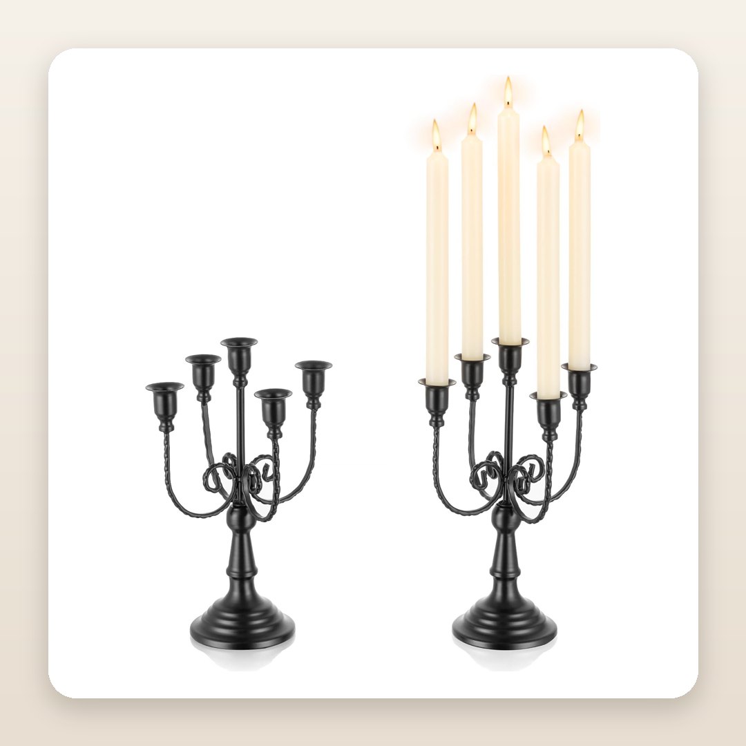 Halloween Decor 2026: The Black 5-Arm Candelabra Pair That Makes Dinner Gothic