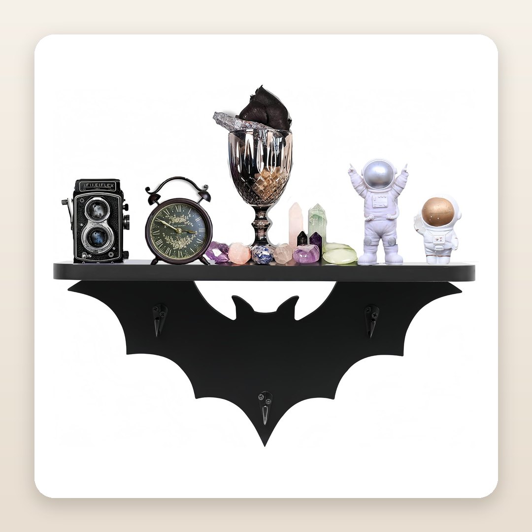 The Bat Shelf That's Making Halloween Apartment Decor Go Viral Early