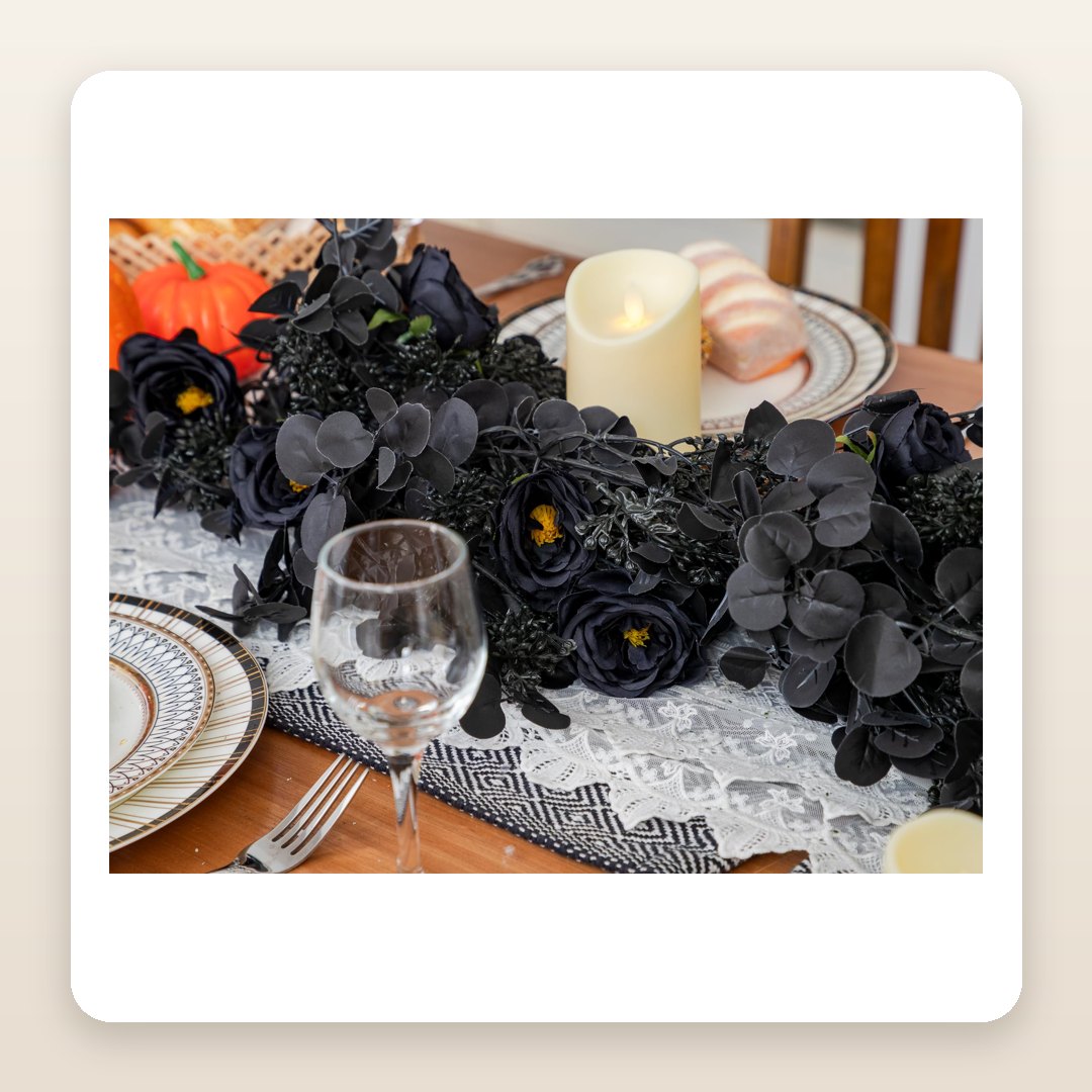 Halloween Door Decorations: The Black Rose Garland That Frames a Doorway in Minutes