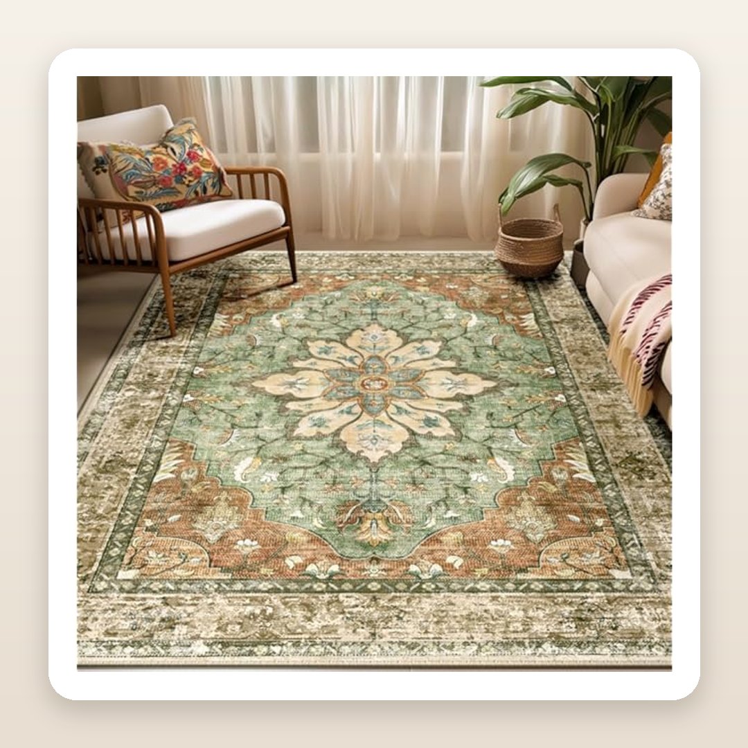 The Washable Boho Terracotta Rug That Warms Up Any Living Room