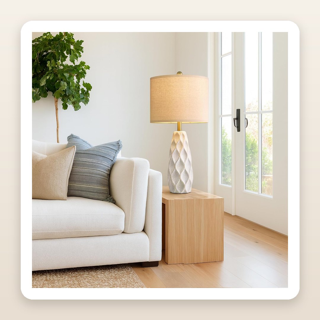 The Sculptural Ceramic Table Lamp That Warms Up a Whole Room in One Plug