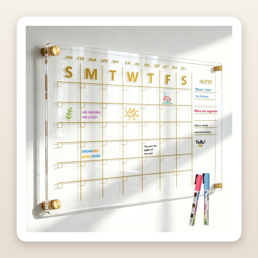 Dorm Whiteboard Ideas: The Clear Calendar That Lets the Wall Show Through