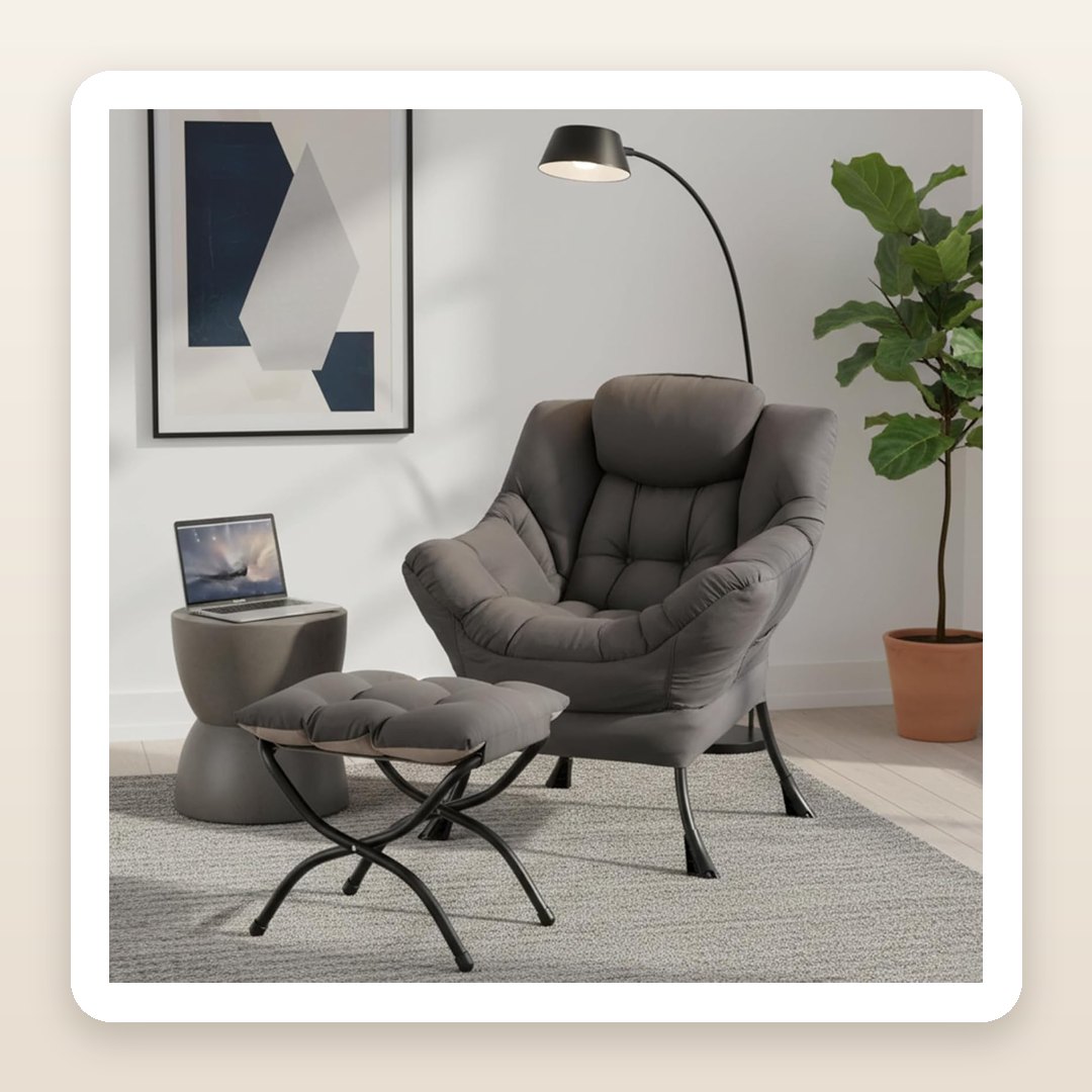 The Cozy Lazy Chair + Ottoman That Turns an Empty Corner Into Your Favorite Reading Spot