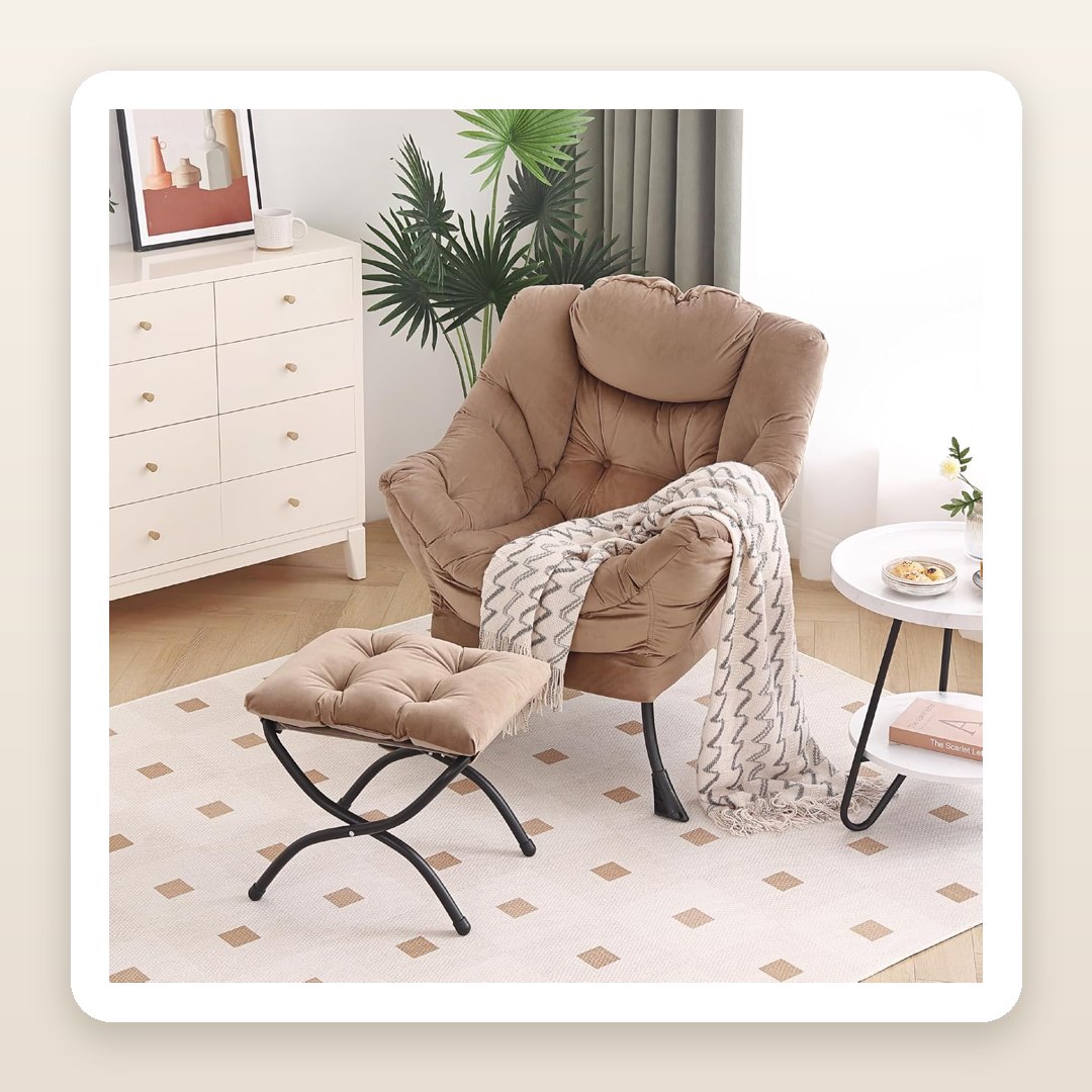 The Cozy Lazy Chair + Ottoman That Turns Any Corner Into a Reading Nook