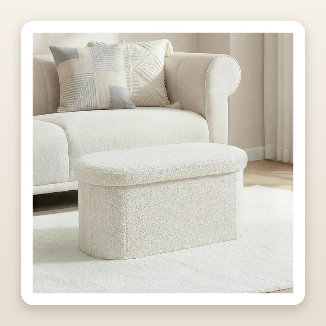 Bedroom Decor Ideas: The Boucle Bench That Hides the Pile at the End of the Bed