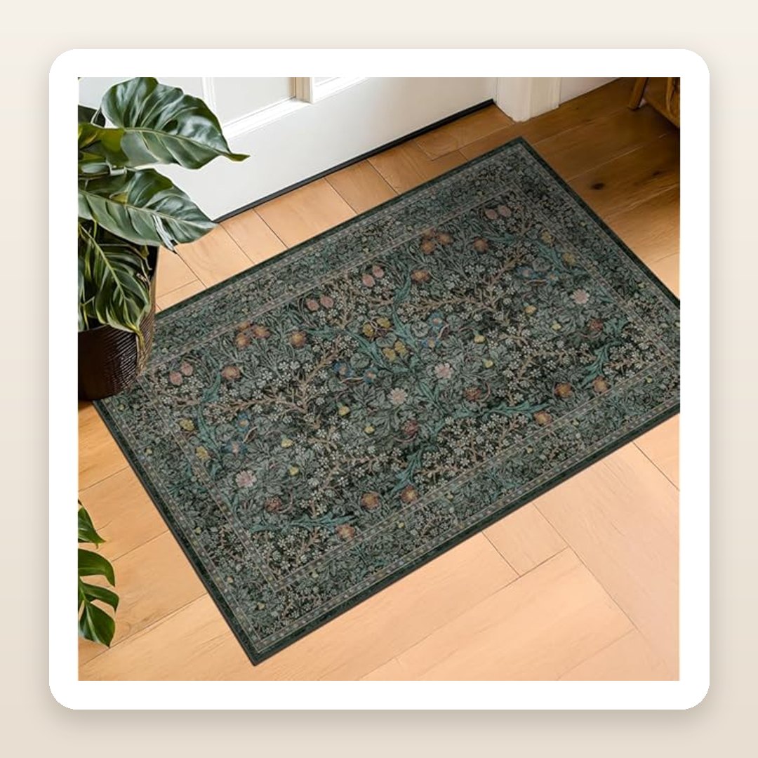 The Dark-Green Washable Entry Rug That Hides a Whole Week