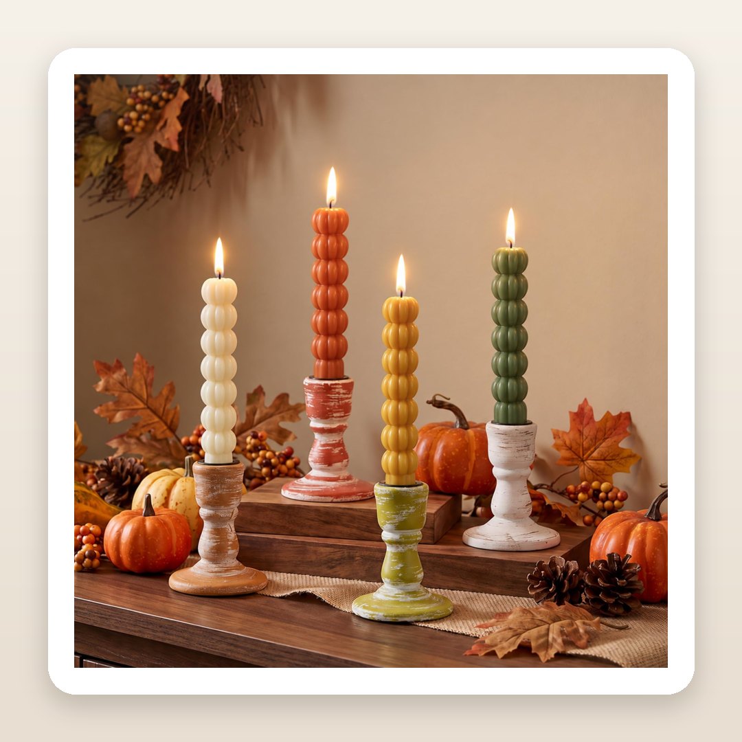 Simple Fall Tablescapes: The 4 Painted Wood Candlesticks That Carry a Whole Table