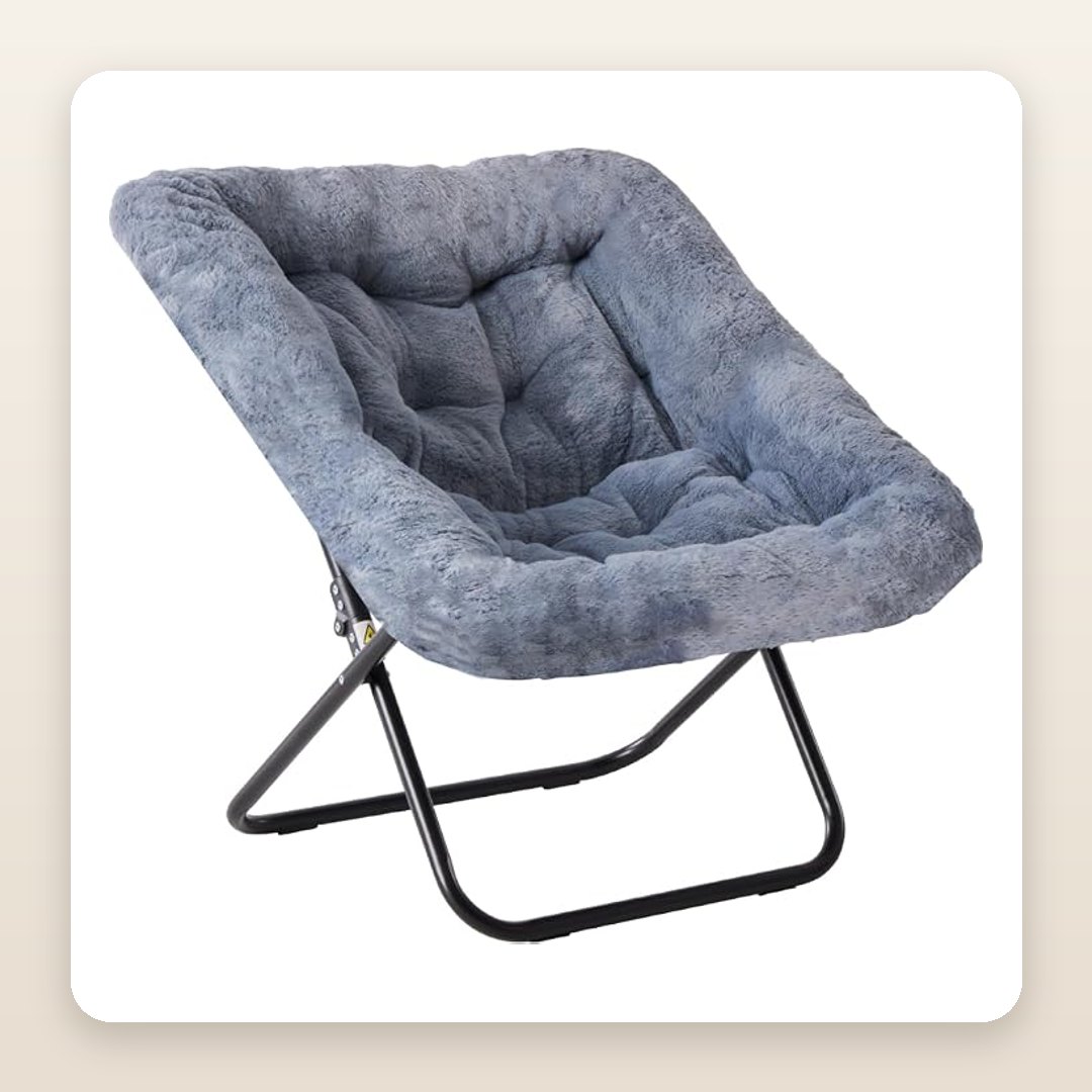 The Faux-Fur Lounge Chair That Folds Into the Comfiest Reading Spot