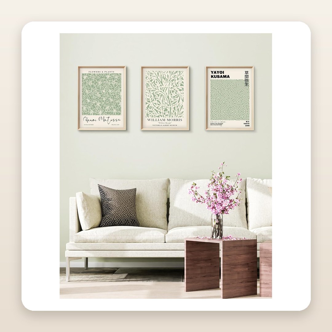 The Framed Sage-Green Art Set That Gives a Wall That Calm, Gallery Look