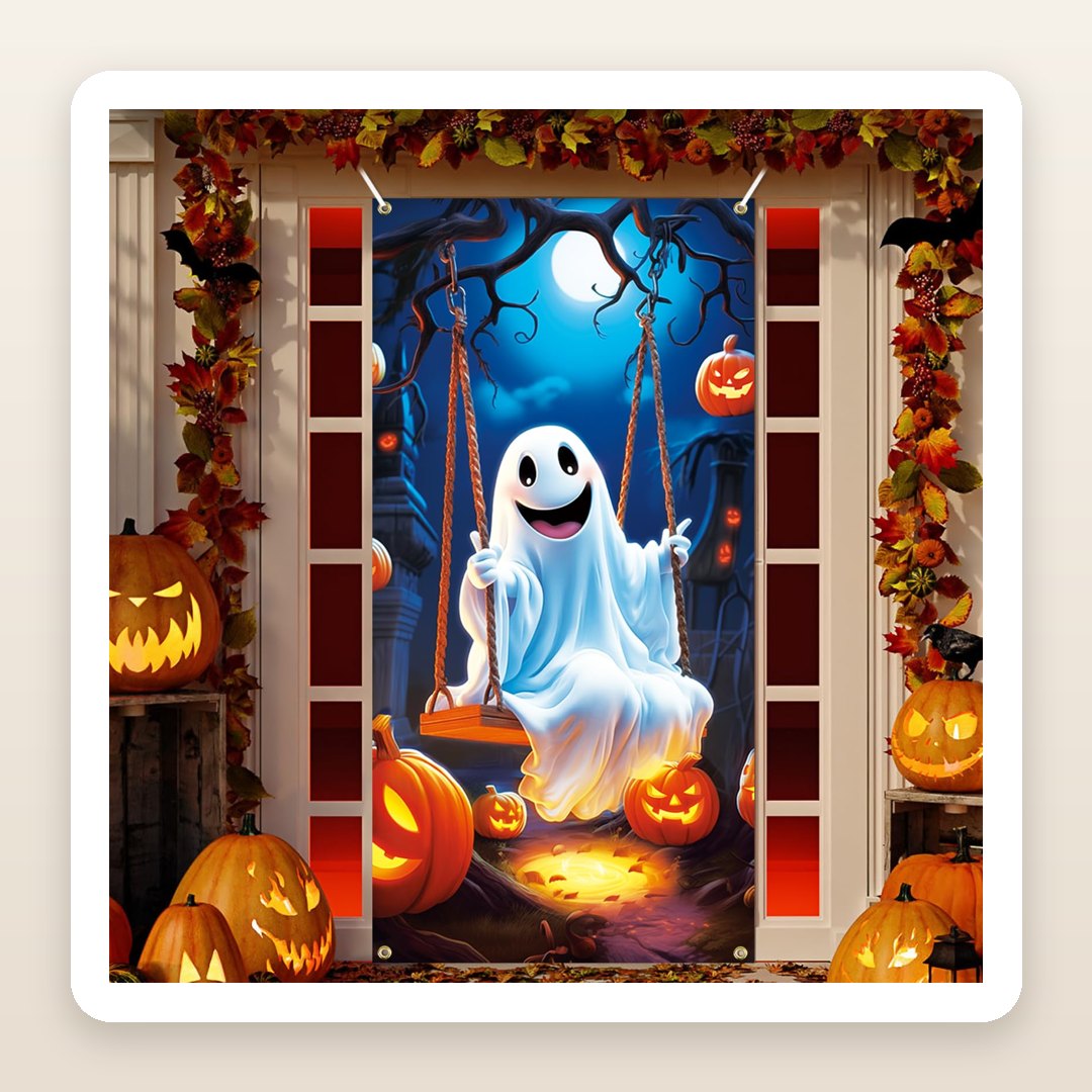 Halloween Door Decorations: The Ghost Door Cover That Dresses a Whole Doorway for $6