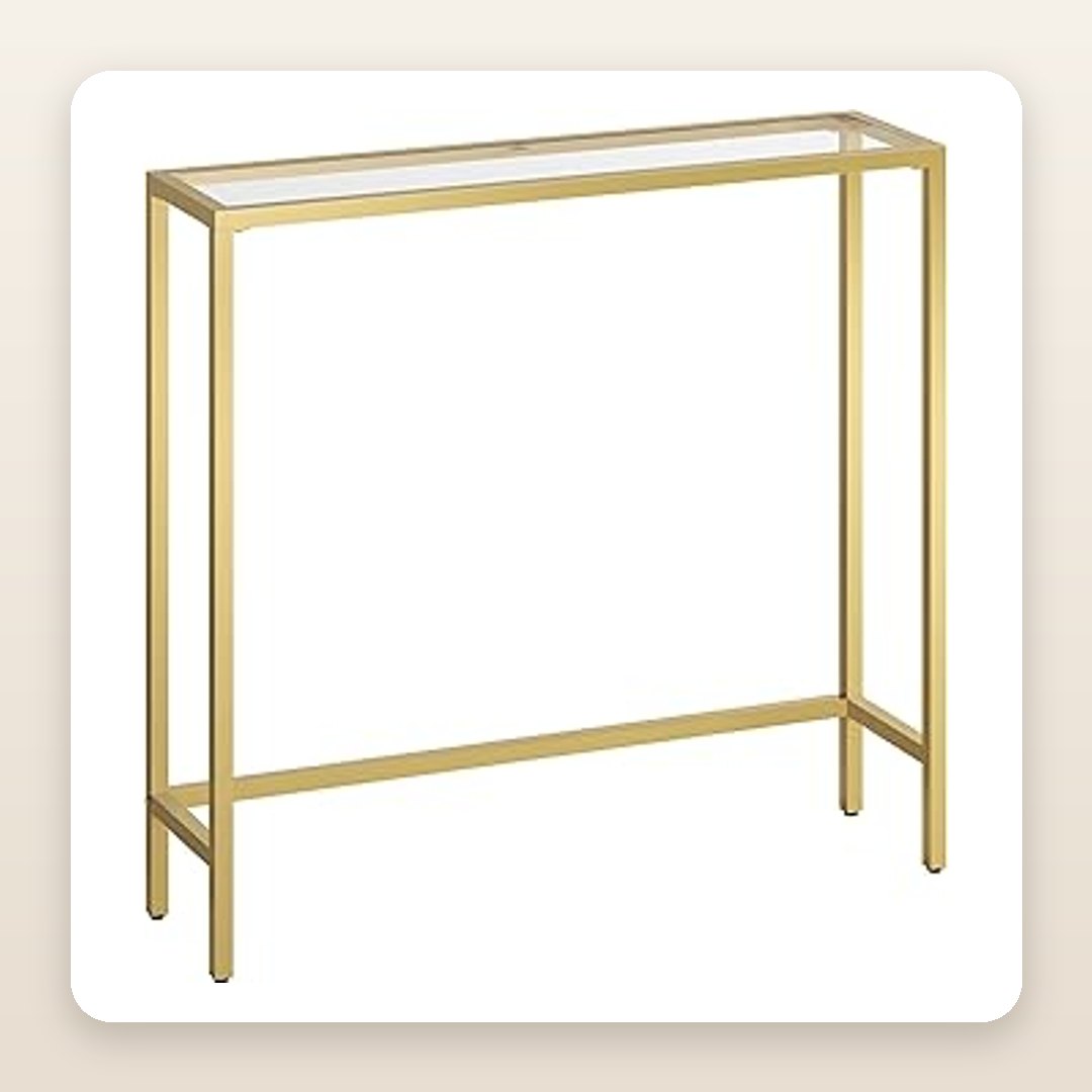 Glass & Gold Sofa Console for a Light, Airy Behind-the-Couch Look