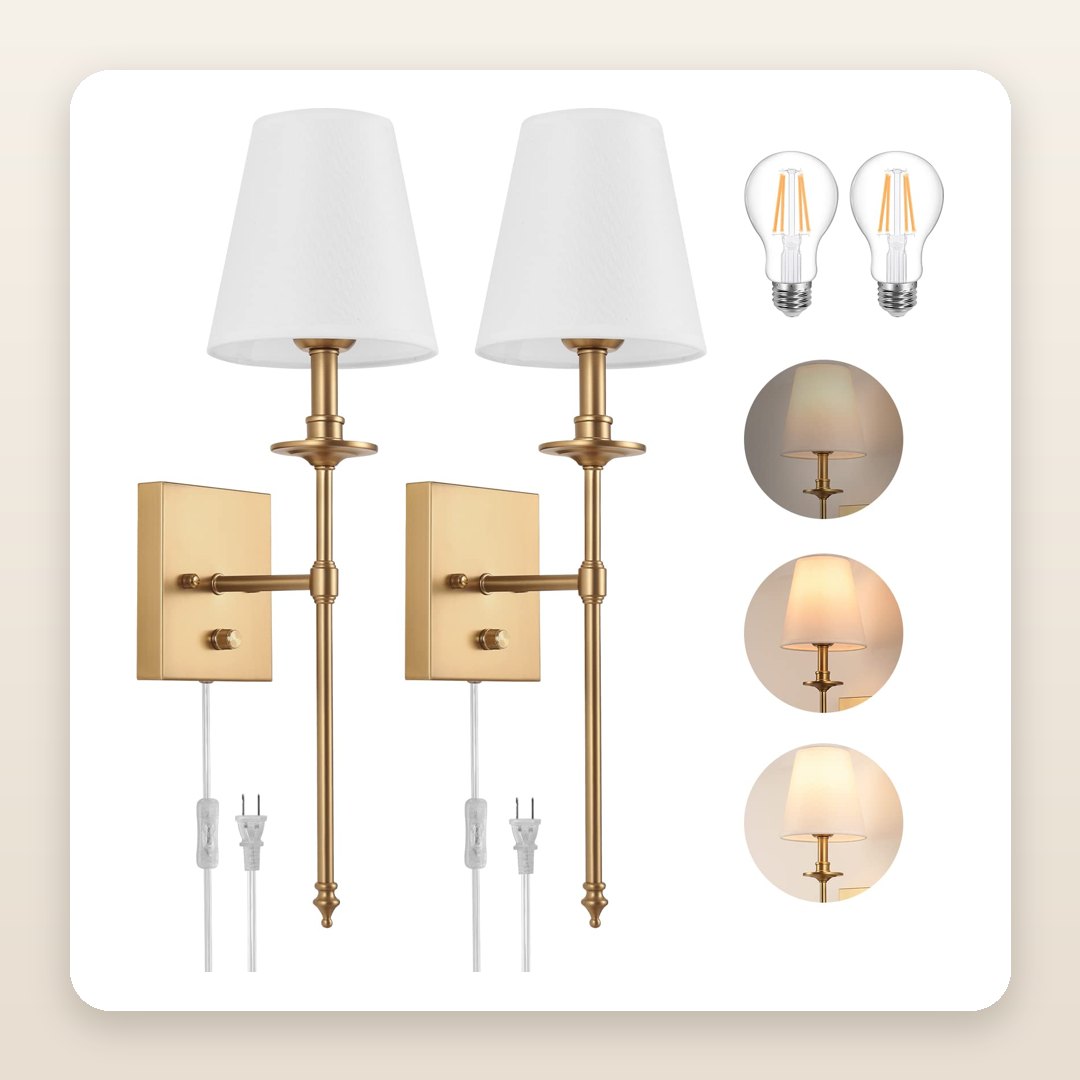 Plug-In Sconces That Finish Apartment Bedroom Decor Without a Drill... Almost
