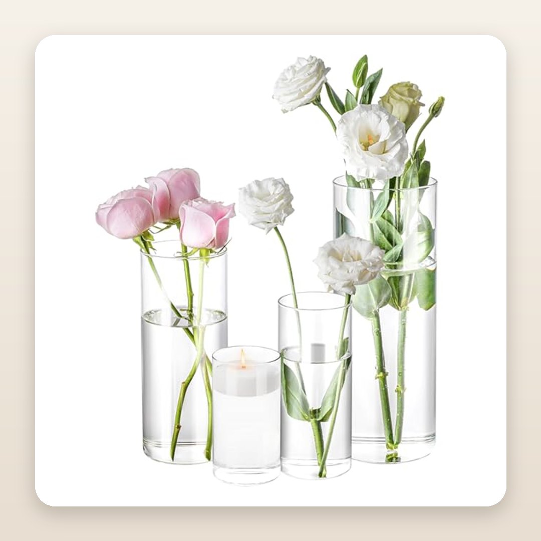 Graduated Glass Cylinder Vases for Flexible Table Centerpieces