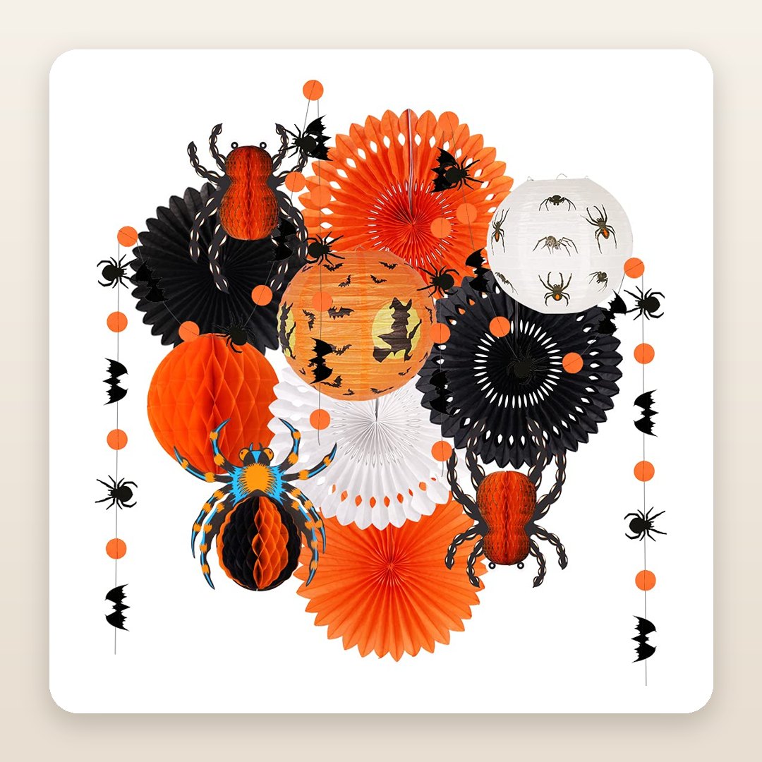 Halloween Party Ideas: The Paper Lantern and Spider Set That Fills a Whole Wall