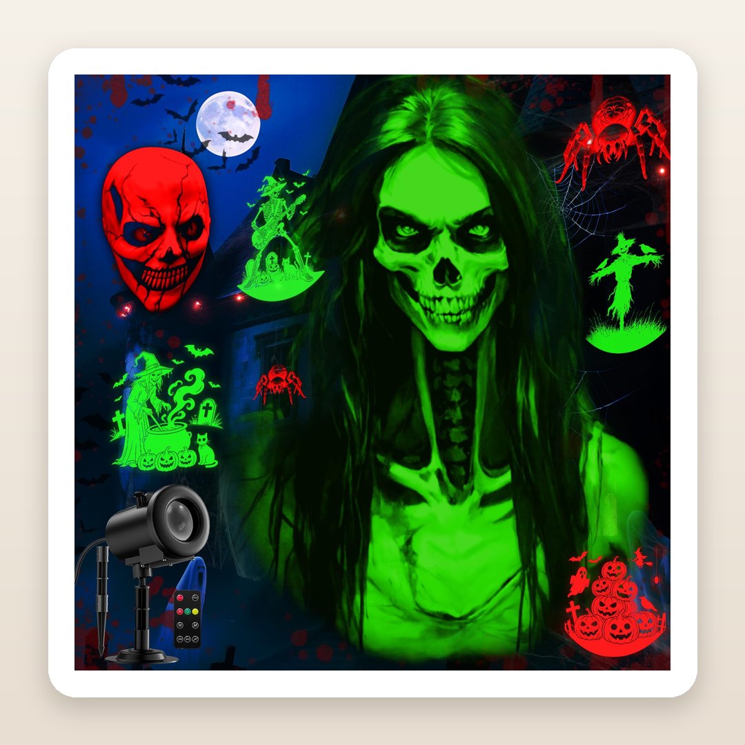 Halloween Window Art: The 12-in-1 Projector That Turns a Garage Door Into a Haunted Show