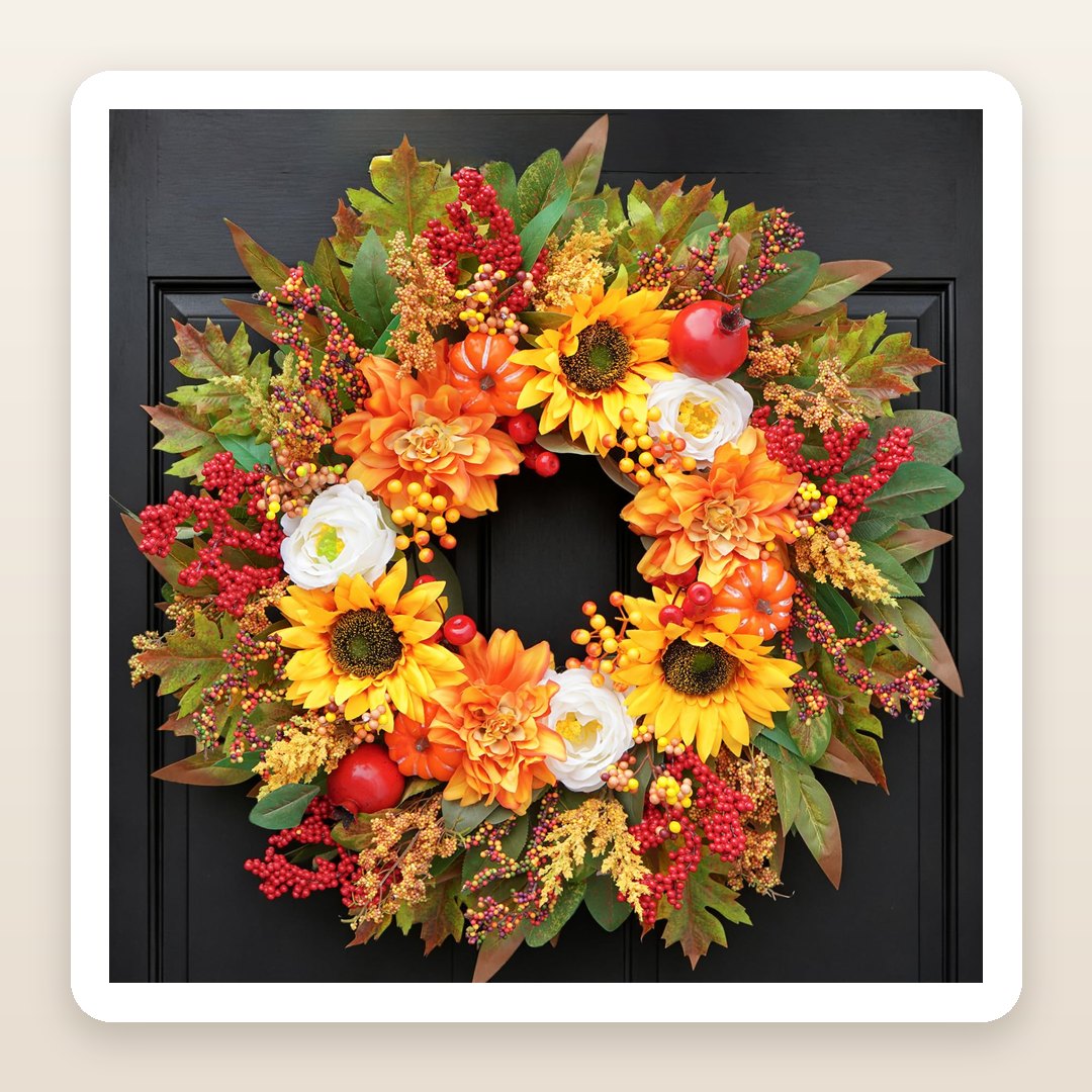 Fall Porch Decor 2026: The Sunflower Wreath That Dresses a Whole Front Door