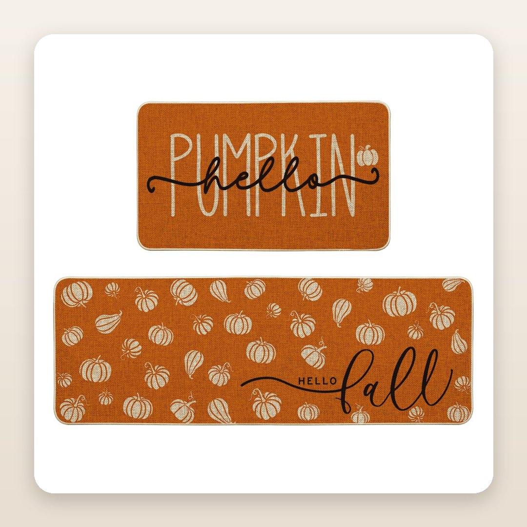 Hello Pumpkin: The Washable Mat Set That Makes a Kitchen Fall Overnight