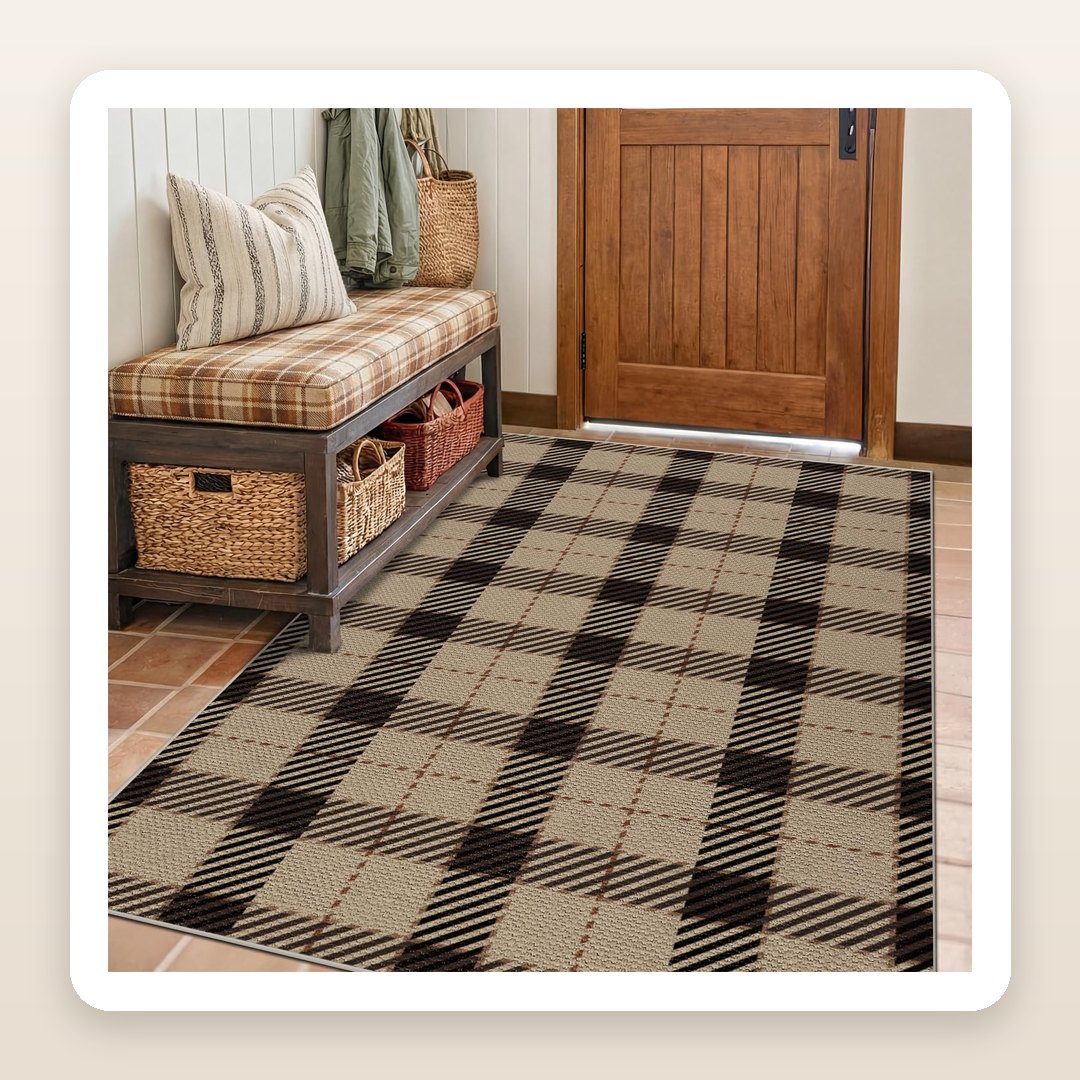 Fall Entryway Decor Ideas: The Plaid Jute Rug That Grounds a Whole Room