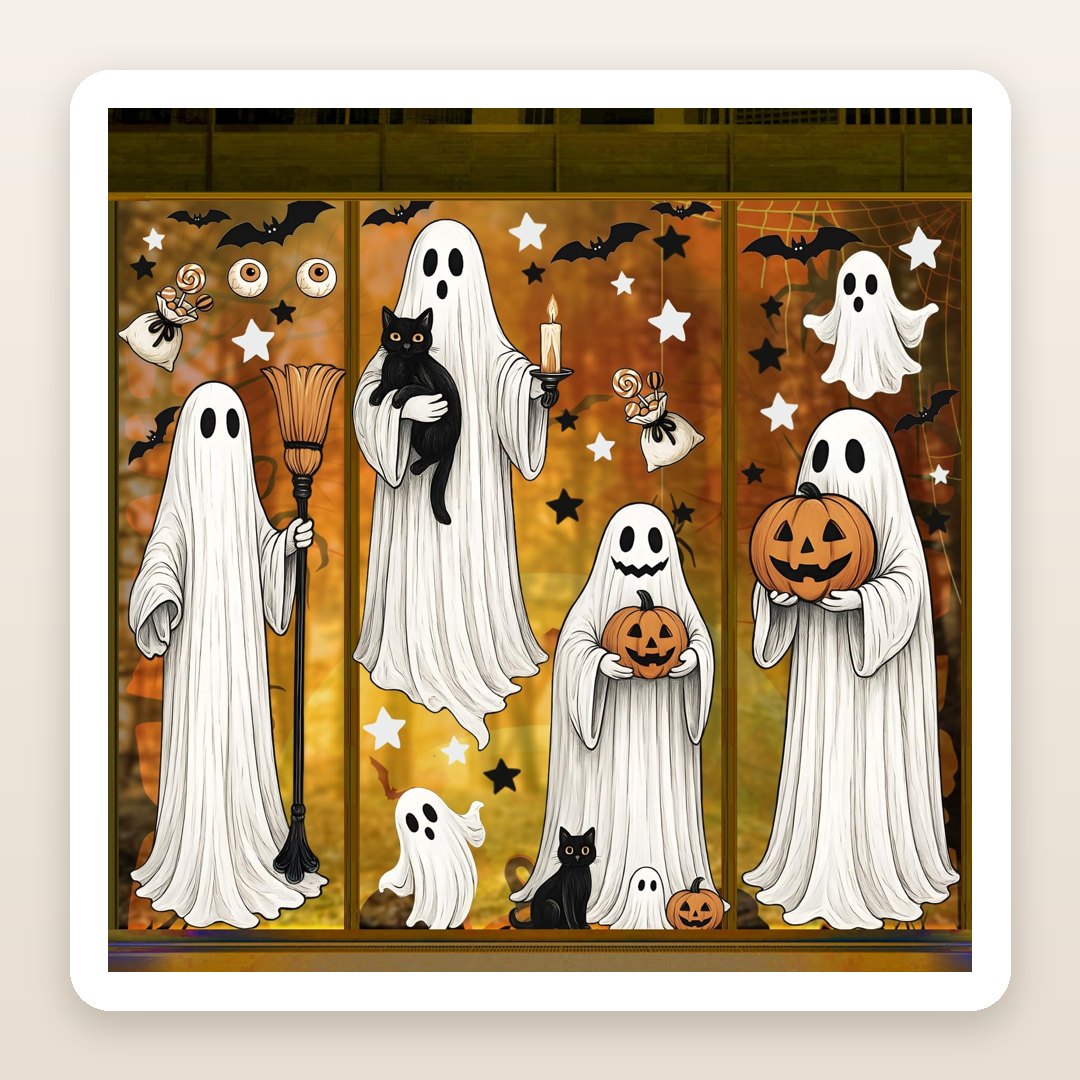 Halloween Window Art: The Large Ghost Clings That Turn a Plain Window Into a Scene