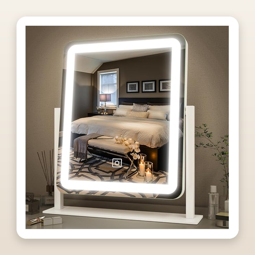 Large 15-Inch LED Lighted Vanity Mirror | Hollywood Glow Makeup Mirror