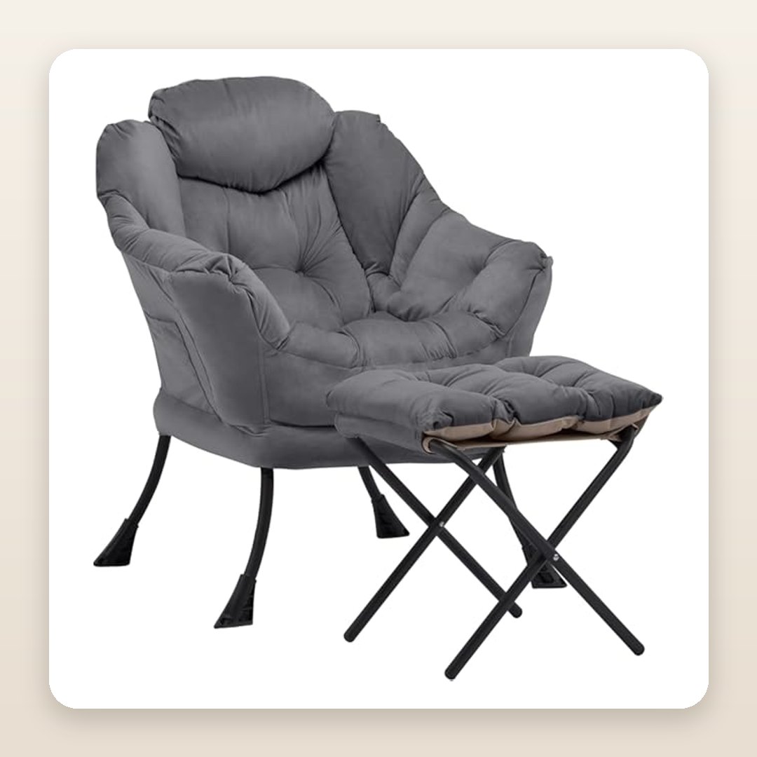 The Lounge Chair + Ottoman Combo Built for All-Day Reading