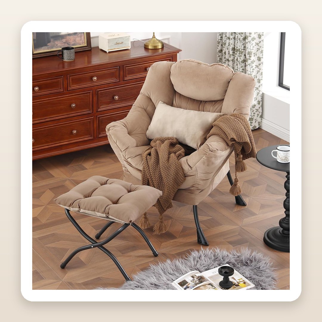 The Lazy Lounge Chair With Ottoman That's Basically a Hug You Can Read In