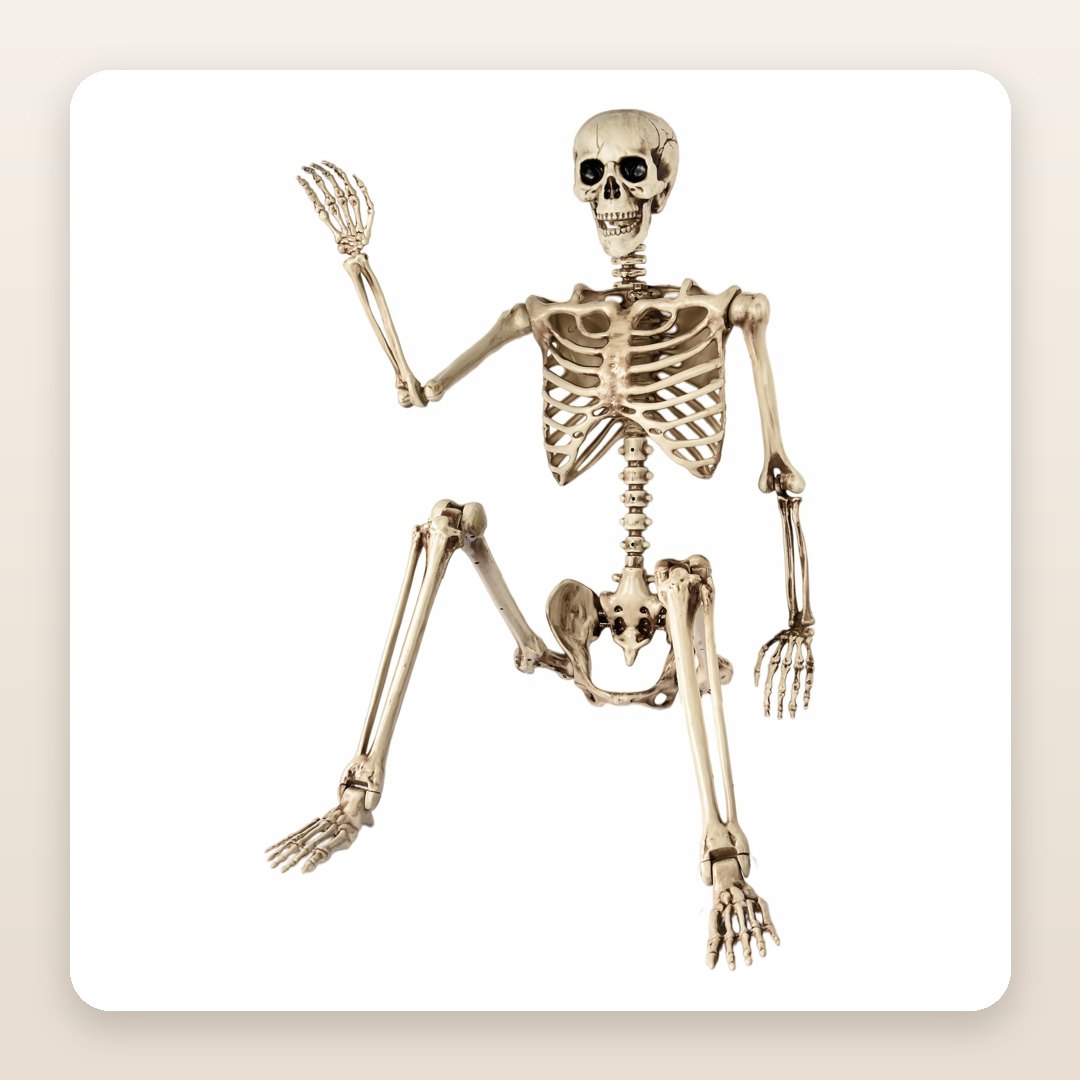 Backyard Halloween Party Ideas: The 5.4 Ft Posable Skeleton That Takes a Seat on the Porch Bench
