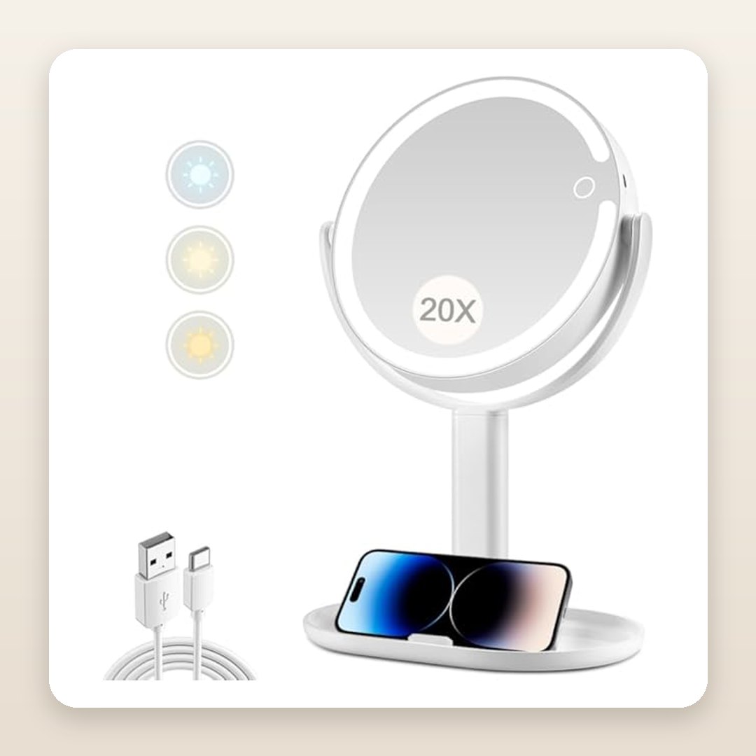 Lighted Vanity Mirror with 80 LEDs for a Pretty Glam Corner