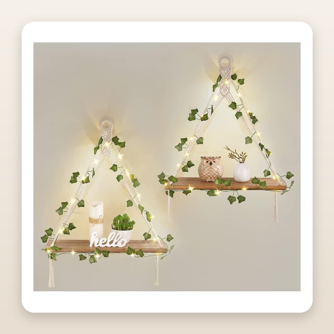 Dorm Room Ideas: The Macrame Shelves That Go Up Without a Single Hole