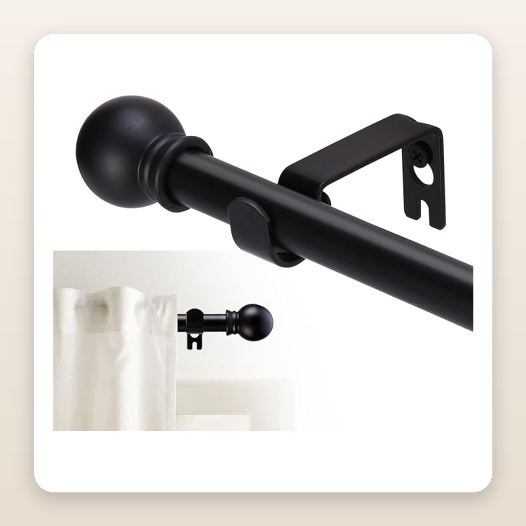 Matte Black Curtain Rods for a Crisp, Finished Window