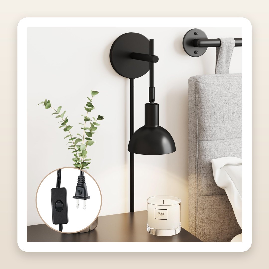 Apartment Rooms: The Plug-In Sconce That Frees the Whole Nightstand