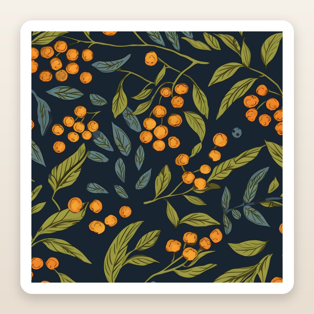 Cozy Fall Wallpapers: The Navy and Orange Berry Peel-and-Stick That Warms a Bedroom Wall