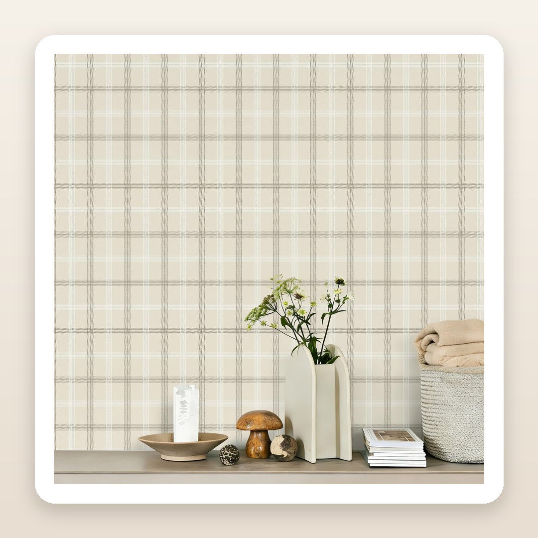 Fall Plaid Wallpaper: The Peel-and-Stick Gingham That Comes Off in One Piece
