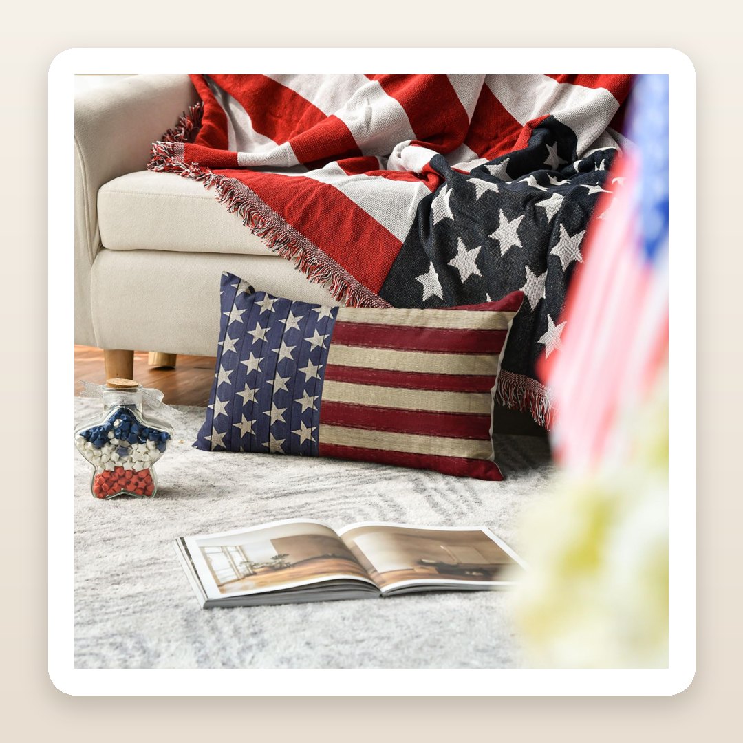 The Vintage Flag Throw Pillow That Makes a Sofa Feel Ready for the 4th of July