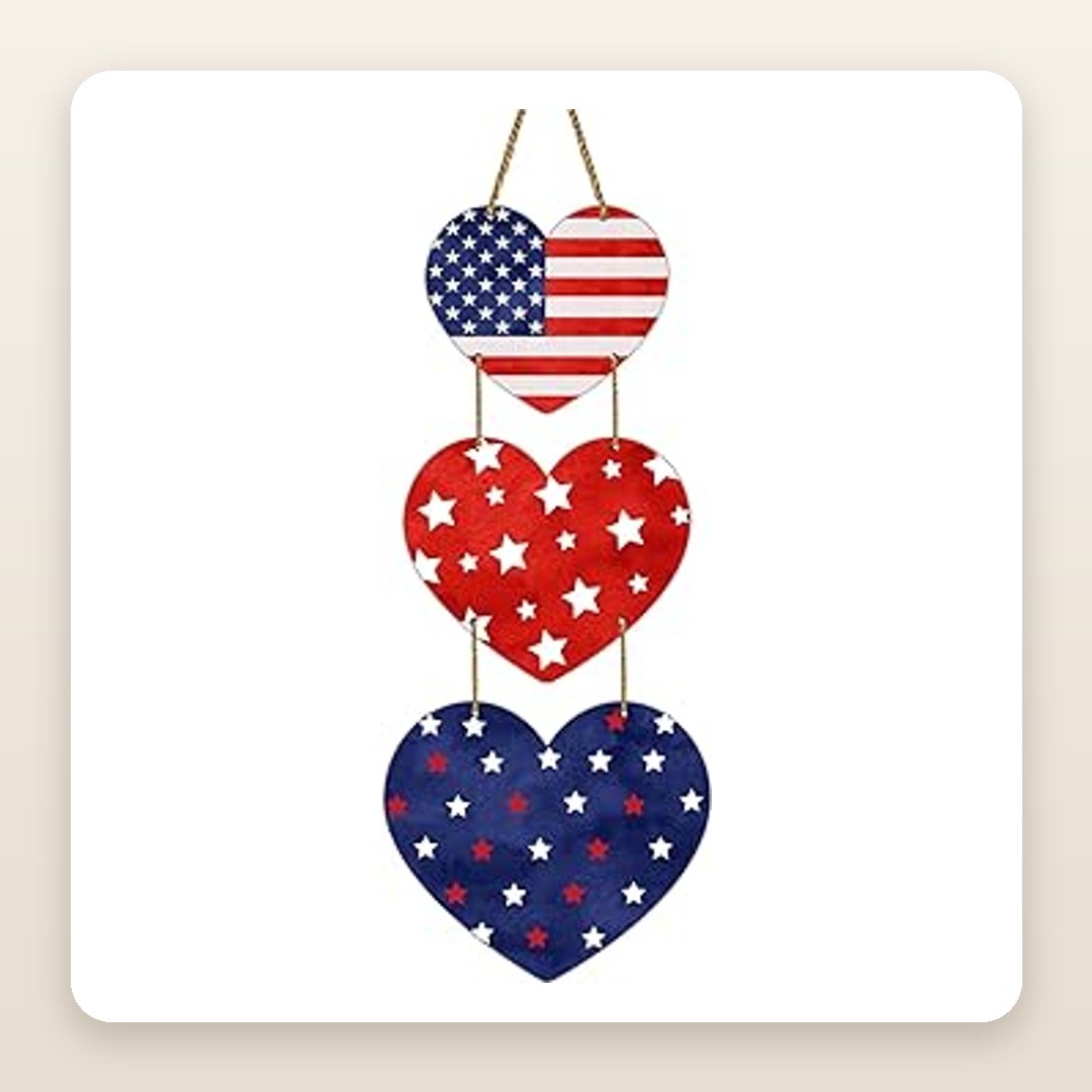 Patriotic Heart Wreath for a Welcoming 4th of July Front Door