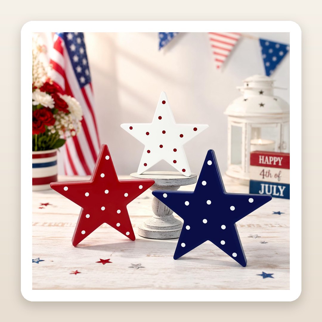 The Red-White-and-Blue Star Centerpiece Set That Makes the Mantel Pop