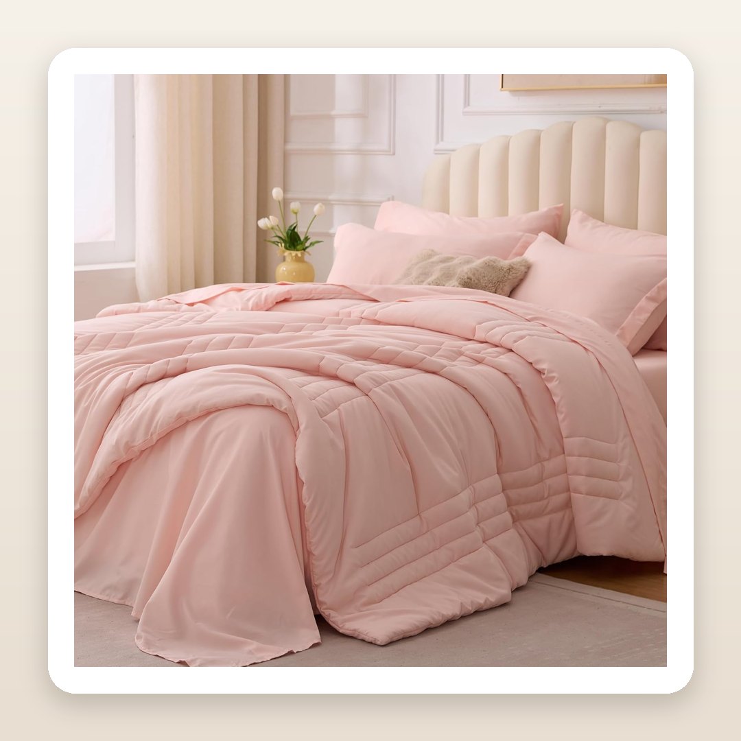 The Pink Dorm Bedding Set That Turns a Twin XL Into the Coziest Corner on Campus