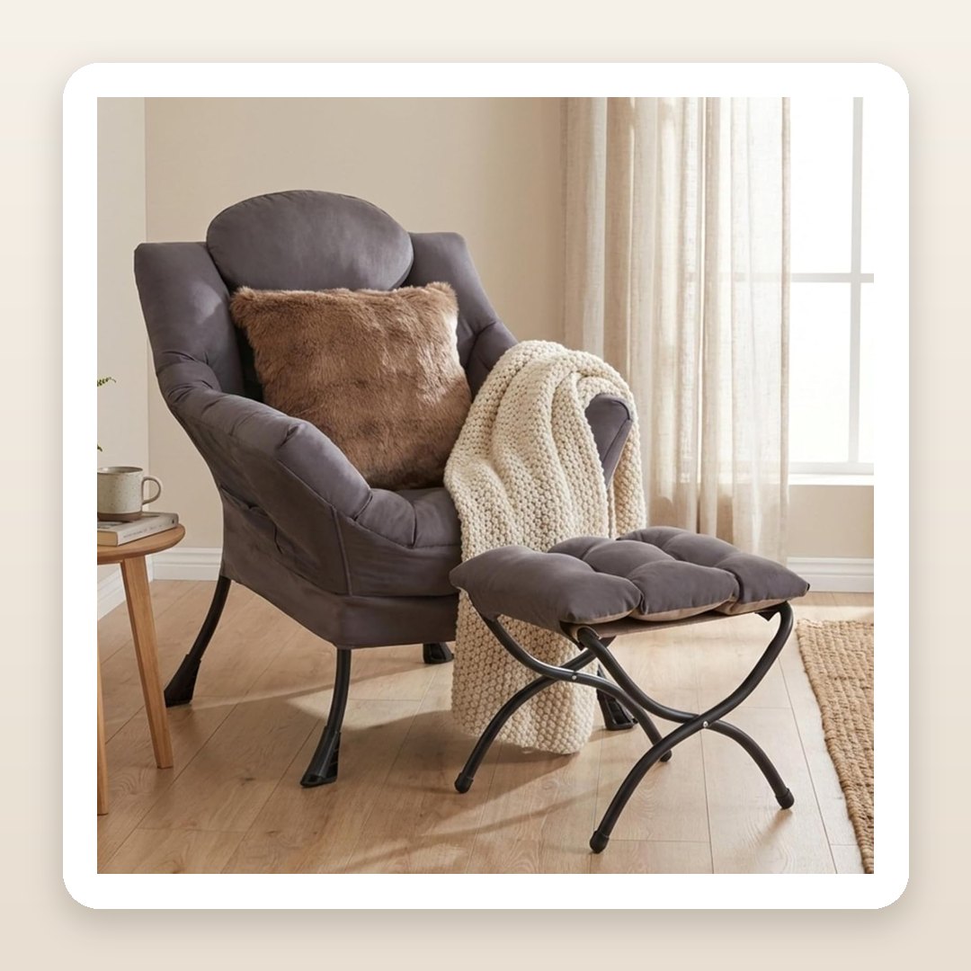 The Plush Reading Chair + Ottoman Built for Long, Lazy Sundays