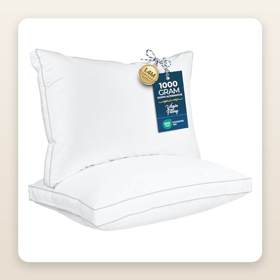 Queen Down-Alternative Pillows Set of 2 | Quiet Luxury Hotel Bed