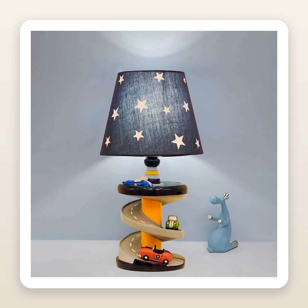 The Race Track Lamp That Finishes Boys' Bedroom Paint Ideas