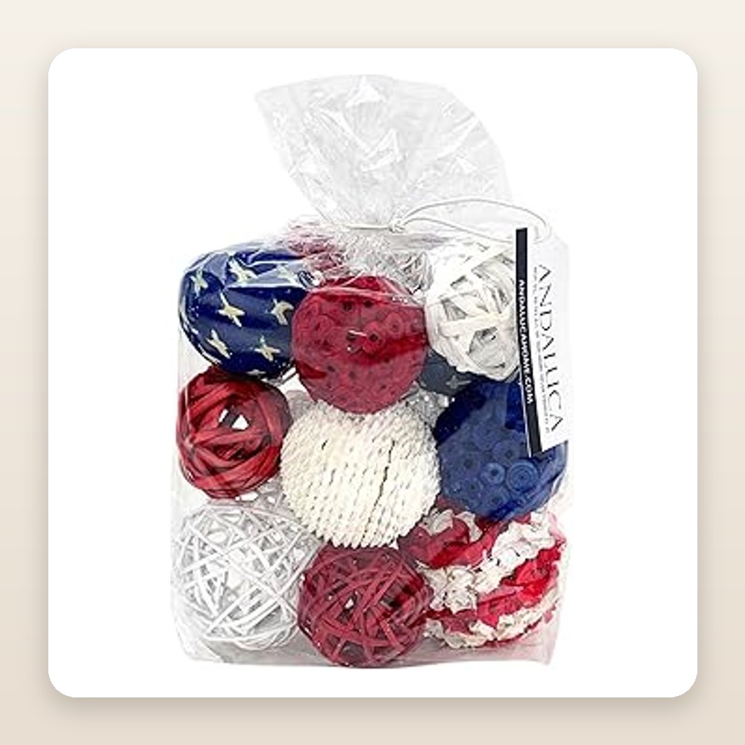 Red, White & Blue Bowl Filler Balls for Instant Patriotic Styling